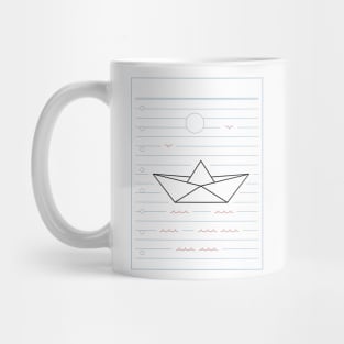 Japanese Origami Boat on Paper Mug